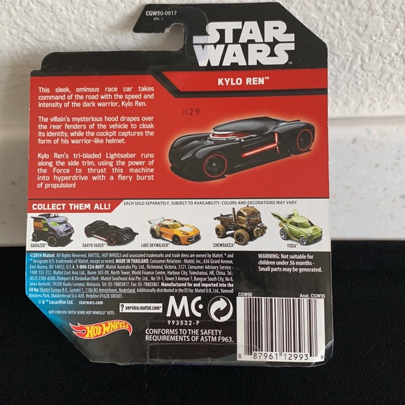 2014 Mattel Hot Wheels Disney Star Wars Kylo Ren Car - Picture 3 of 10